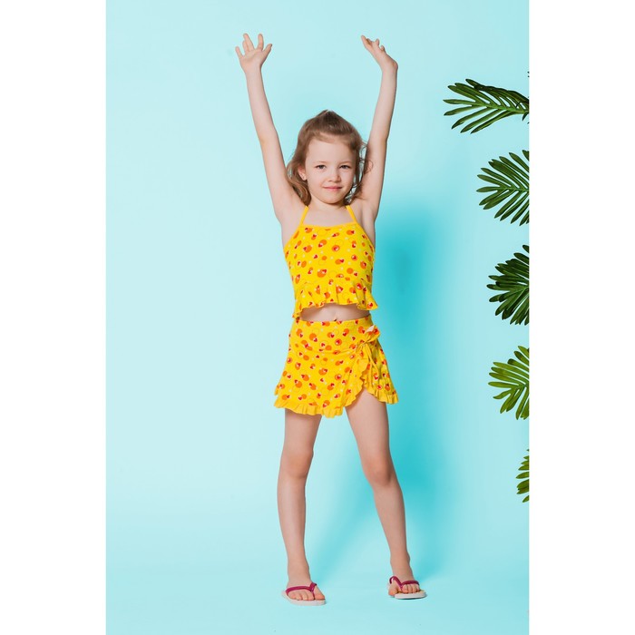 Детский раздельный купальник "Клубничка" (рост 110-116 см, 4-5 лет), 100% полиэстер