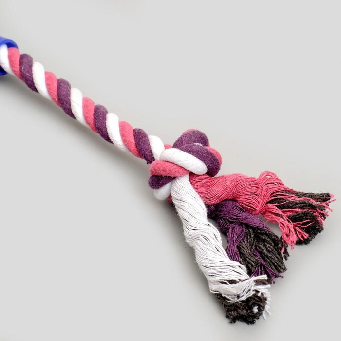 Игрушка канатная "Узел с ручкой", 90-100 г, до 42 см, микс цветов