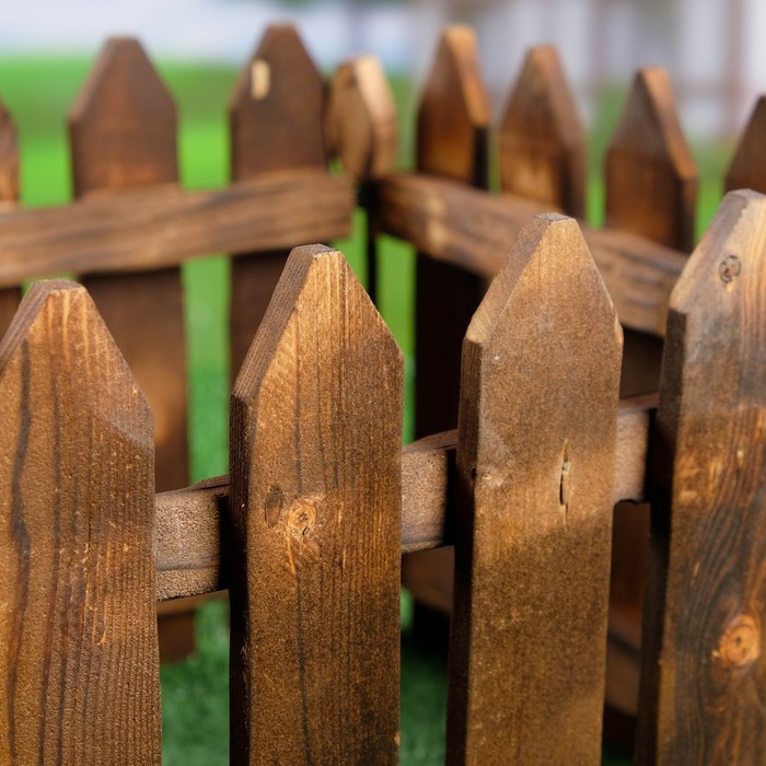 Кашпо "Заборчик" 4 секции, высокое, коричневое