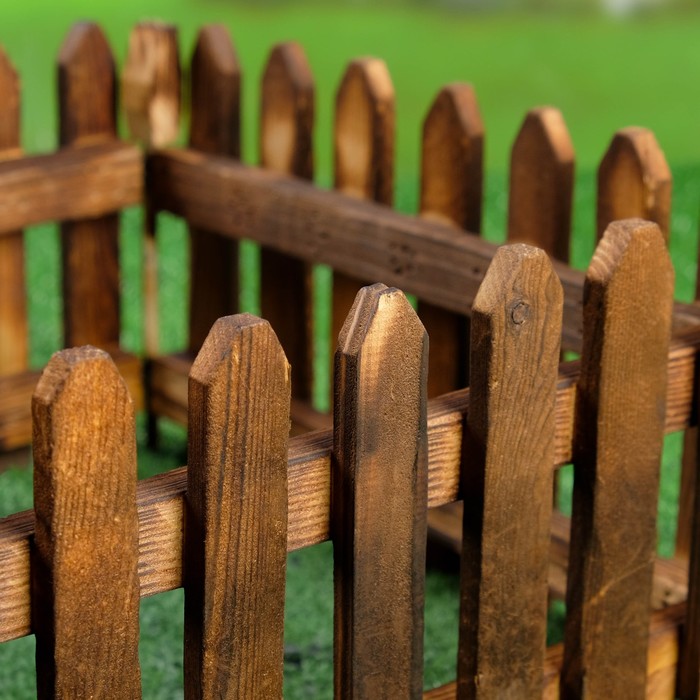 Кашпо "Заборчик" 4 секции, среднее, коричневое