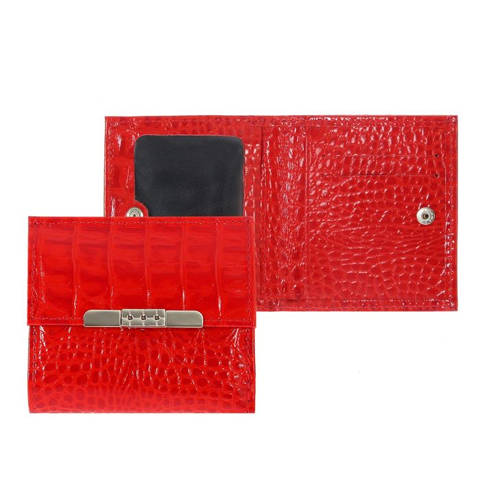 Кошелёк женский, 1 отдел для купюр, для кредитных карт, цвет красный