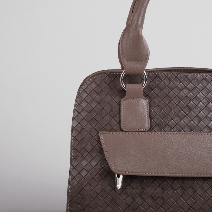 Сумка женская, 1 отдел, 2 наружных кармана, бежевая