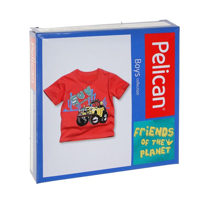 Футболка для мальчика, рост 86-92 см, возраст 1 год, цвет красный