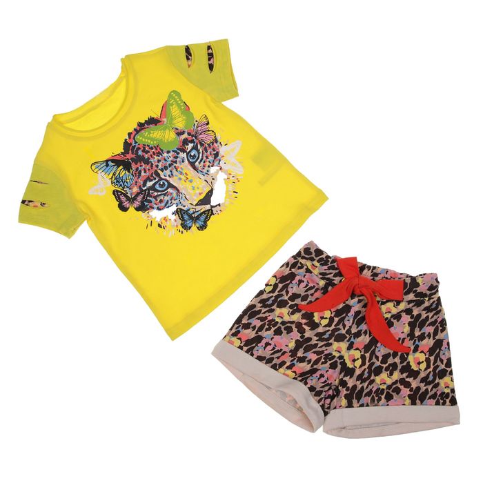 Комплект для девочки, рост 92-98 см, возраст 2 года, цвет жёлтый