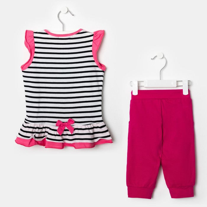 Комплект для девочки, рост 86-92 см, возраст 1 год, цвет чёрно-белый