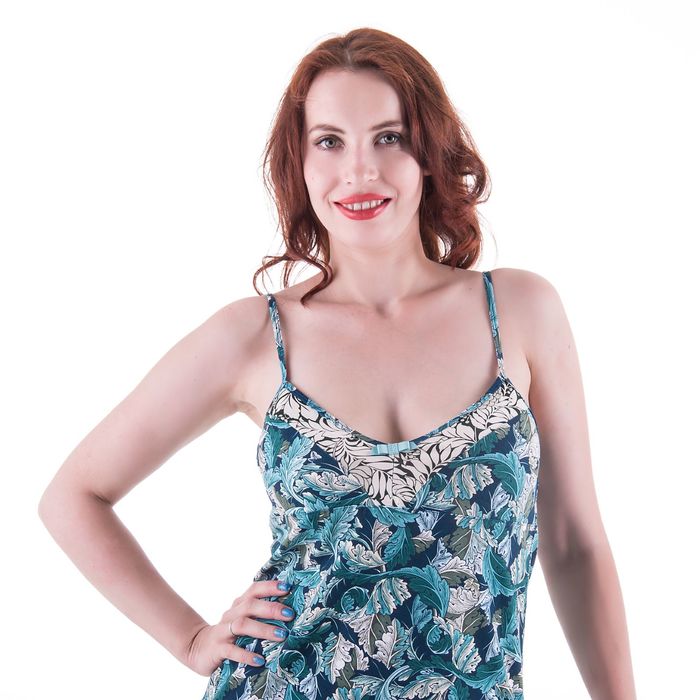 Пижама женская, размер 46 (M), цветочный орнамент