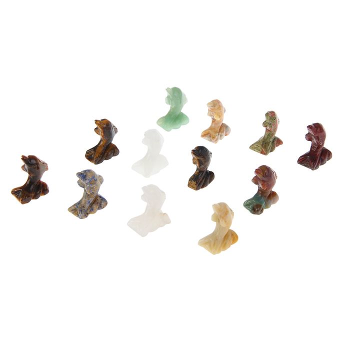 Набор фигурок из разных минералов "Дельфин"