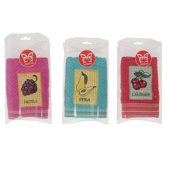 Полотенце махровое "Весёлый сад" в подарочной упаковке, размер 40х60 см, цвет микс