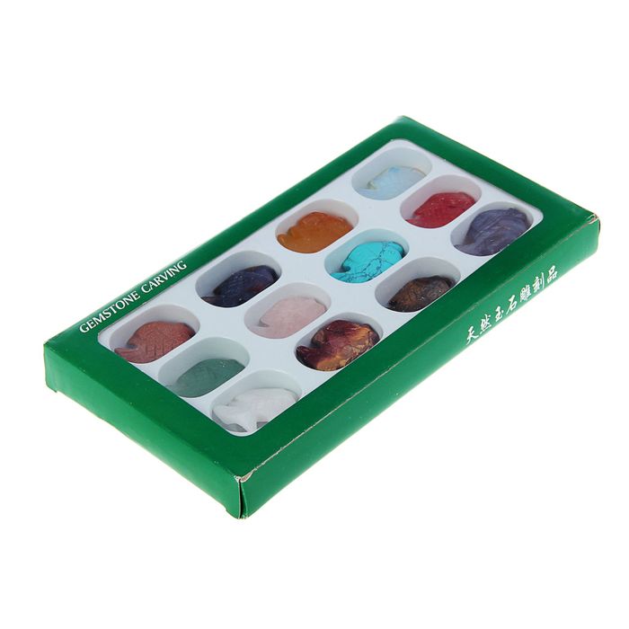 Набор фигурок из разных минералов "Рыбы"