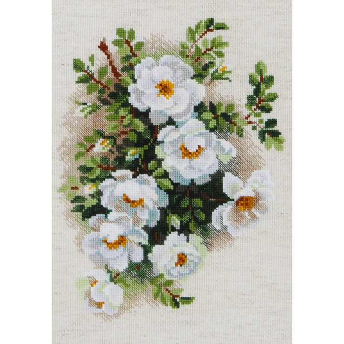Набор для вышивания крестиком "Белый шиповник"