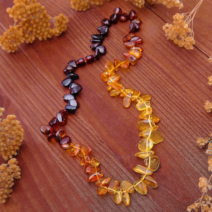 Бусы "Янтарь" облепиха