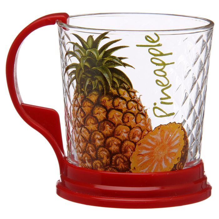 Стакан с держателем 250 мл "Фруктовый коктейль", рисунок МИКС
