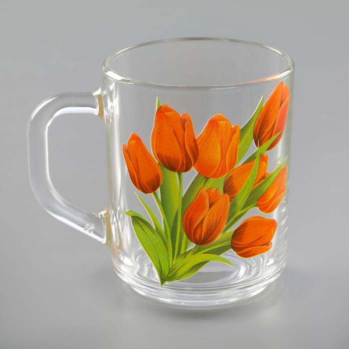 Кружка 200 мл "Цветочная радуга", рисунок МИКС