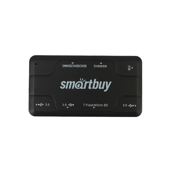 Разветвитель USB (Hub) Smartbuy SBRH-750-K Combo 2 в 1, USB Hub + картридер, USB 2.0, черный