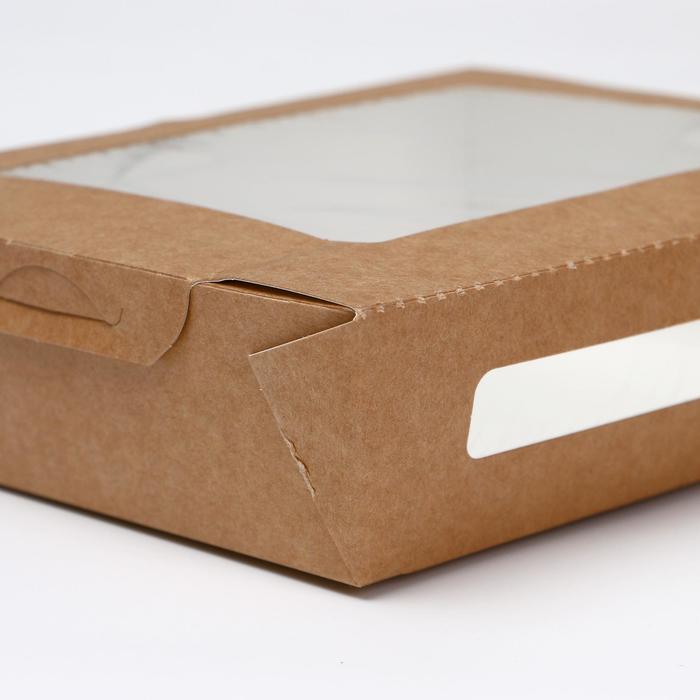 Упаковка, салатник с прозрачным окном, 19 х 15 х 5 см, 1л