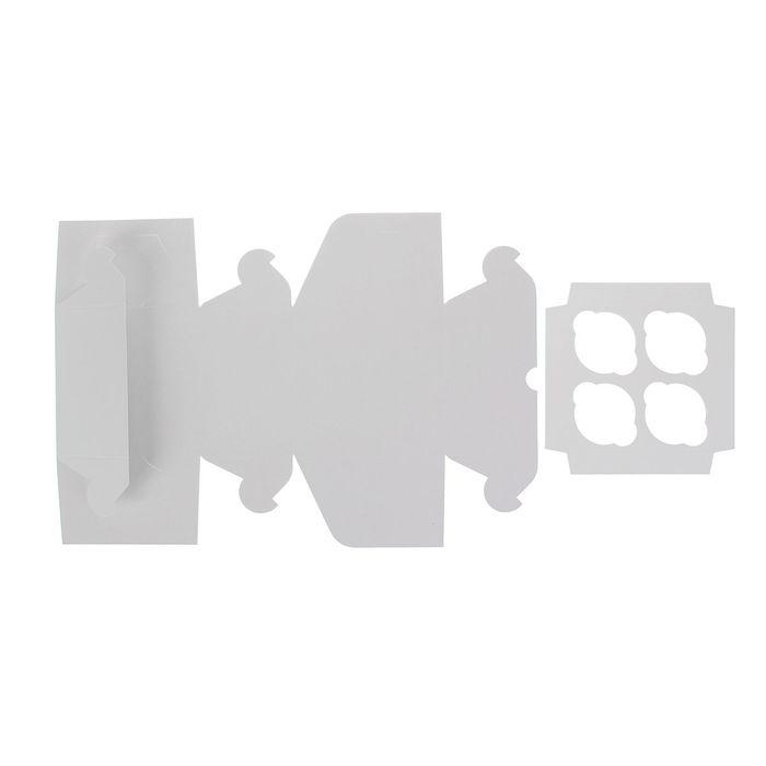 Кондитерская упаковка, короб под 4 капкейка 16 х 16 х 10 см