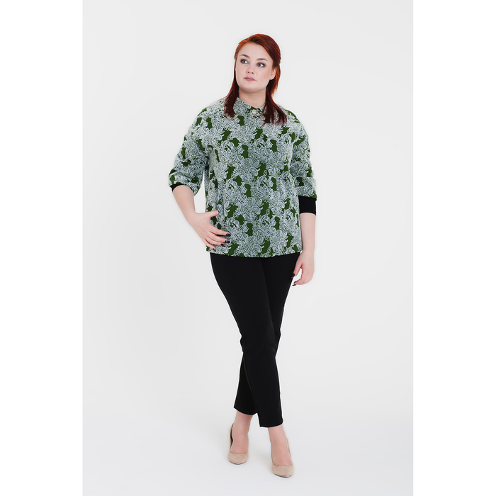 Пальто женское "Ирен", рост 168, размер 48, рукав 7/8, цвет зеленый