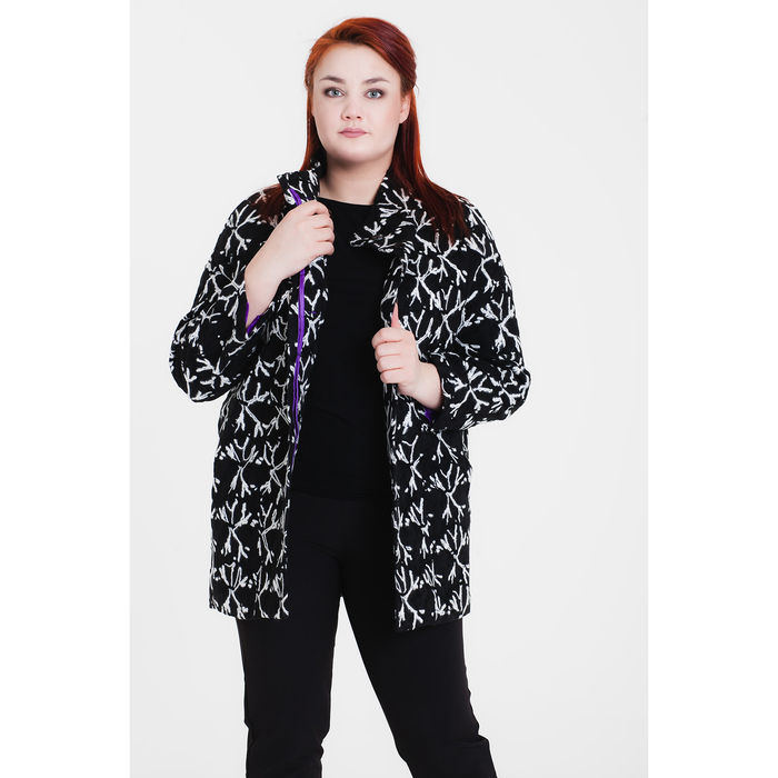 Пальто женское на синтепоне "Геля", рост 168, размер 48, цвет снежинка