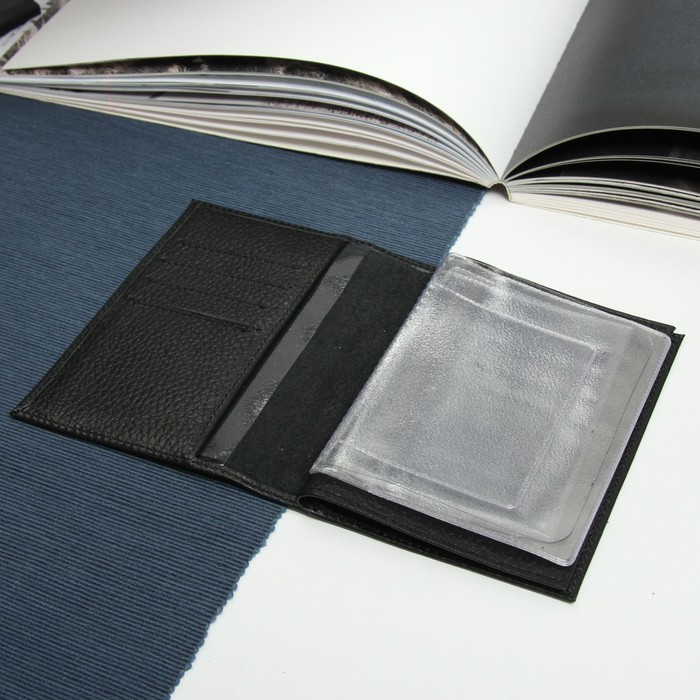 Обложка для автодокументов, чёрный флотер