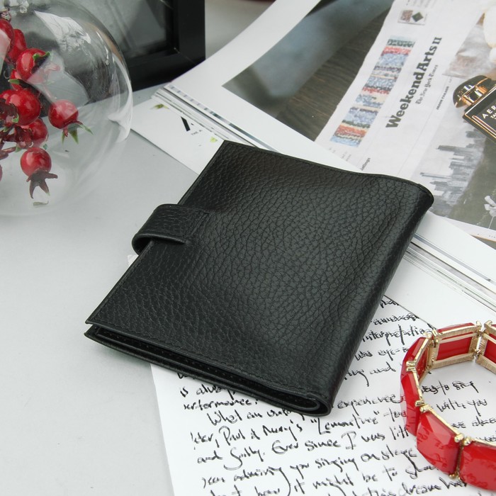 Обложка для автодокументов + паспорт, цвет чёрный флотер