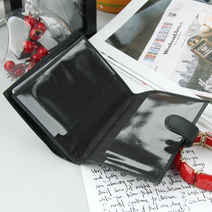 Обложка для автодокументов + паспорт, цвет чёрный флотер