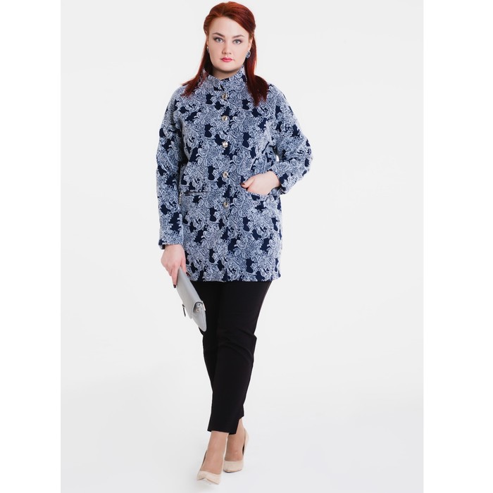 Пальто женское "Селена" С+, рост 168, размер 56, цвет синий