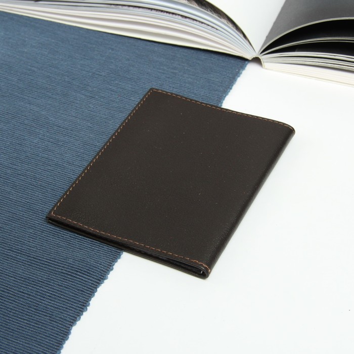 Обложка для автодокументов, коричневый глянцевый