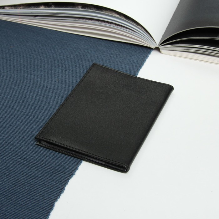 Обложка для автодокументов, чёрный глянцевый