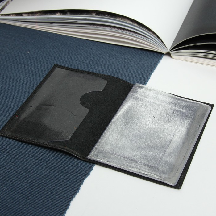 Обложка для автодокументов, чёрный глянцевый