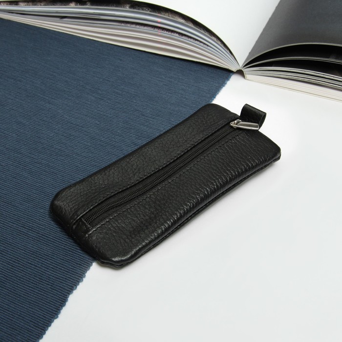 Ключница на молнии, кольцо, флотер, цвет чёрный