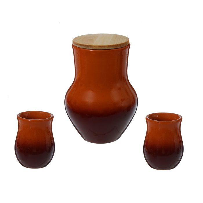 Набор "Дача" 3 предмета: 1 кувшин, 2 стакана 1,3 л/ 0,2 л