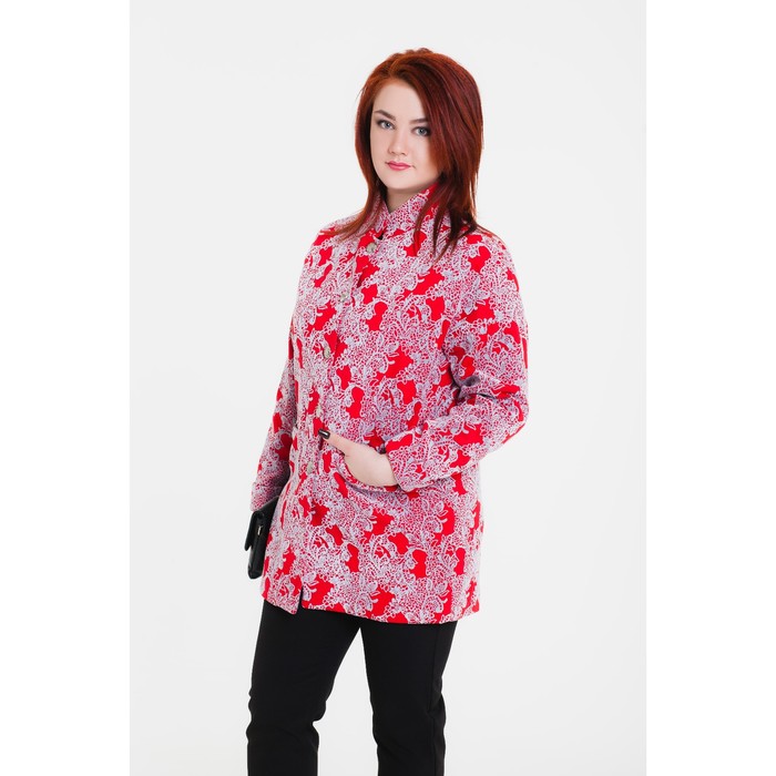 Пальто женское "Селена" С+, рост 168, размер 52, цвет красный