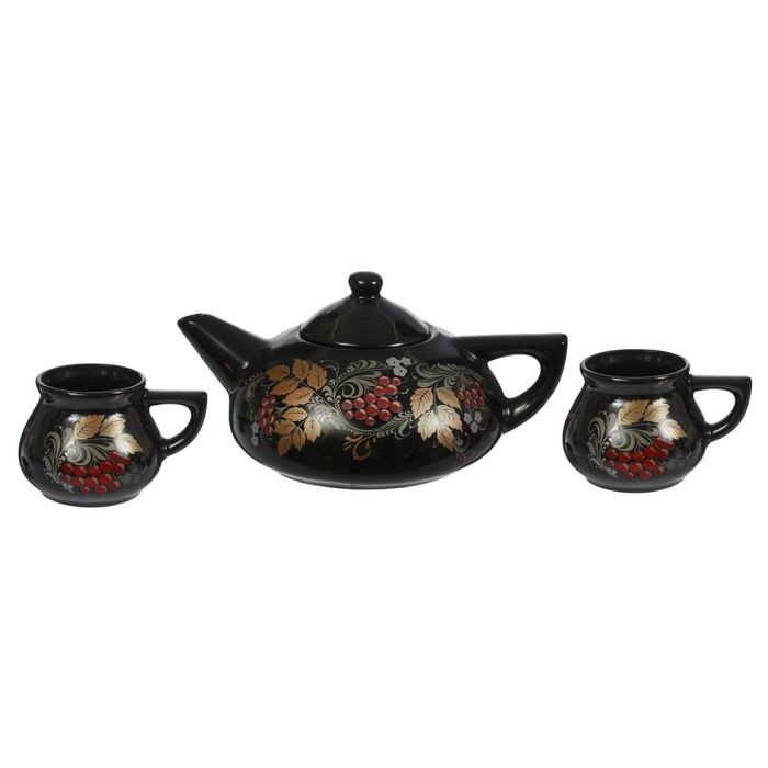 Чайный набор "Азиатский" 3 предмета, 0,7 л чайник, 0,25 л чашки
