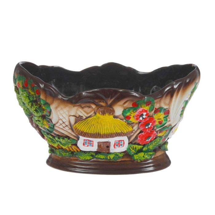 Конфетница "Ладья" лепка, цветная