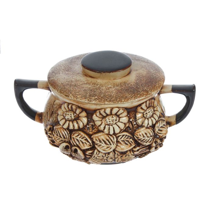 Сахарница "Дачная" лепка, коричневая, 0,4 л