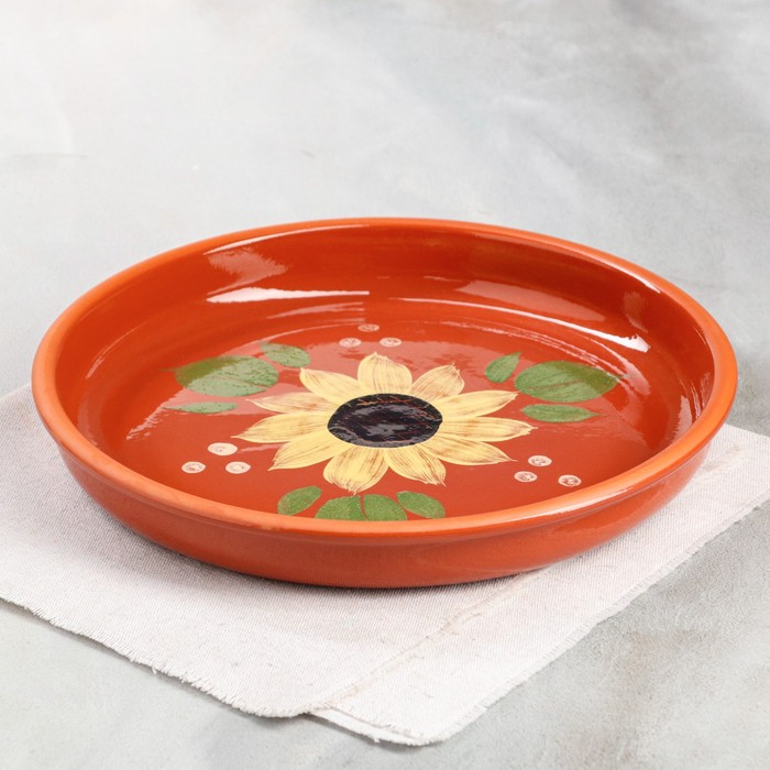 Тарелка "Подсолнух" художественная роспись, 25 см