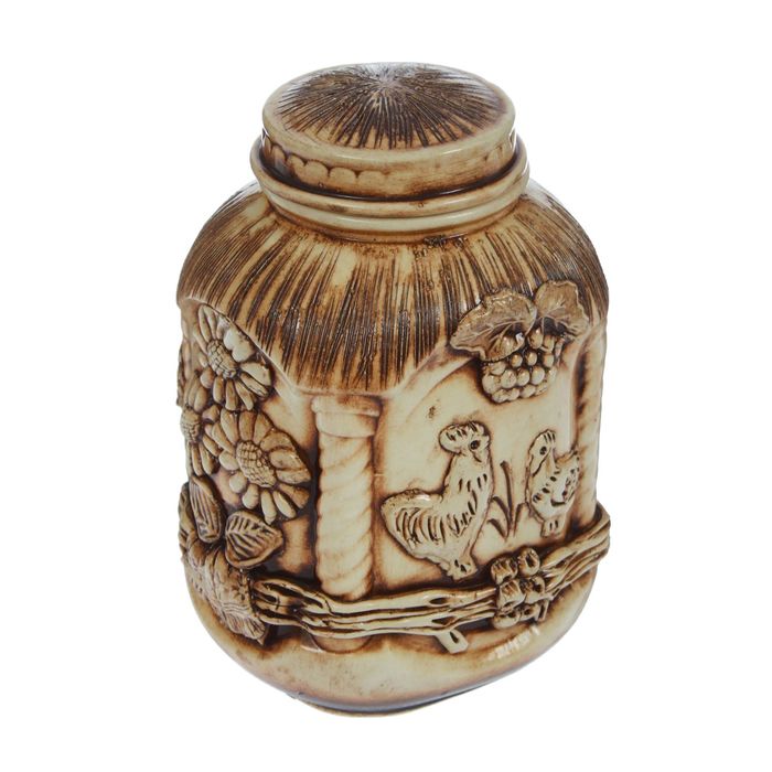 Банка для сыпучих "Плетень" лепка, шамот, 900 мл