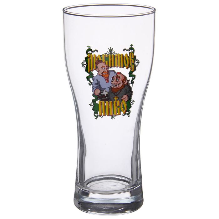 Бокал для пива 500 мл "Паб. Любимое пиво", рисунок МИКС