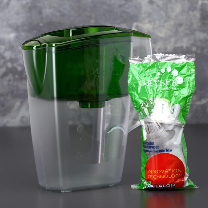 Фильтр-кувшин 2,5 л "Гейзер. Альфа", цвет зеленый