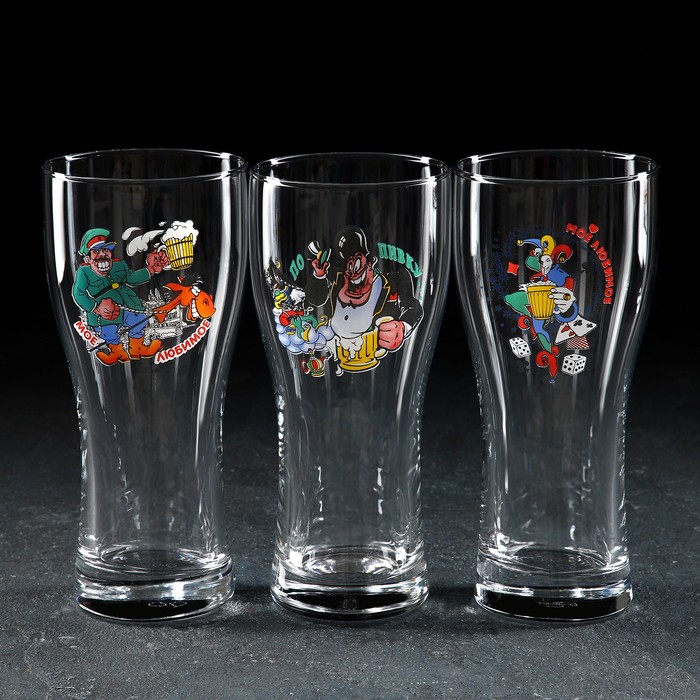 Бокал для пива 500 мл "Паб. По пивку", рисунок МИКС