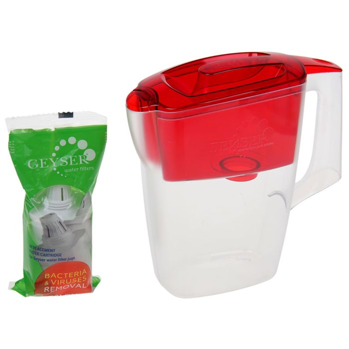 Фильтр-кувшин 2,5 л "Гейзер. Альфа", цвет красный