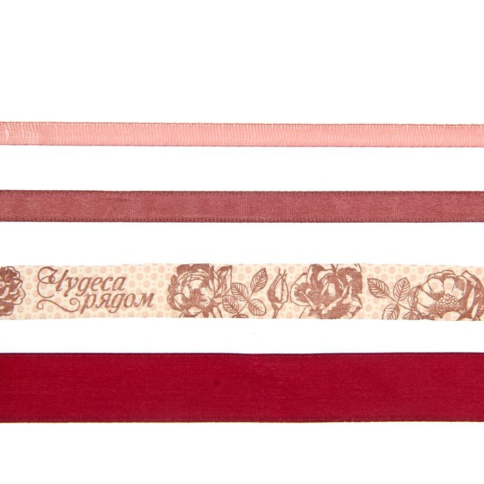 Набор декоративных лент "Счастливый день" (4 шт), 9 х 17,5 см