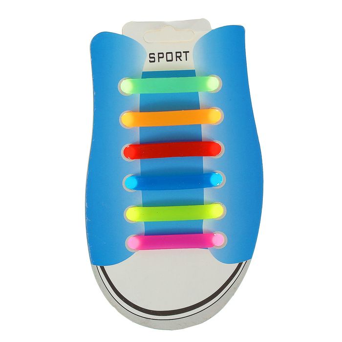 Резиновые шнурки (набор 6 штук), цвета МИКС