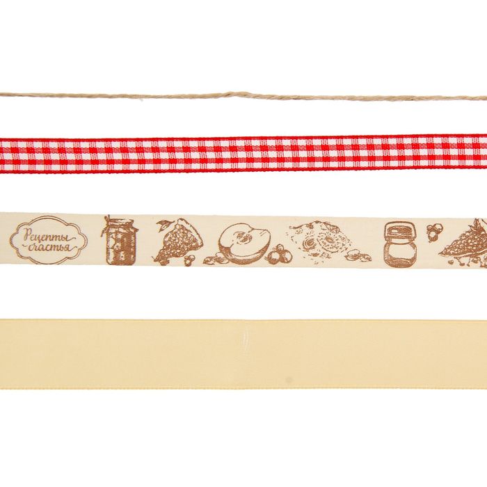 Набор декоративных лент "Рецепты счастья" (4 шт), 9 х 17,5 см