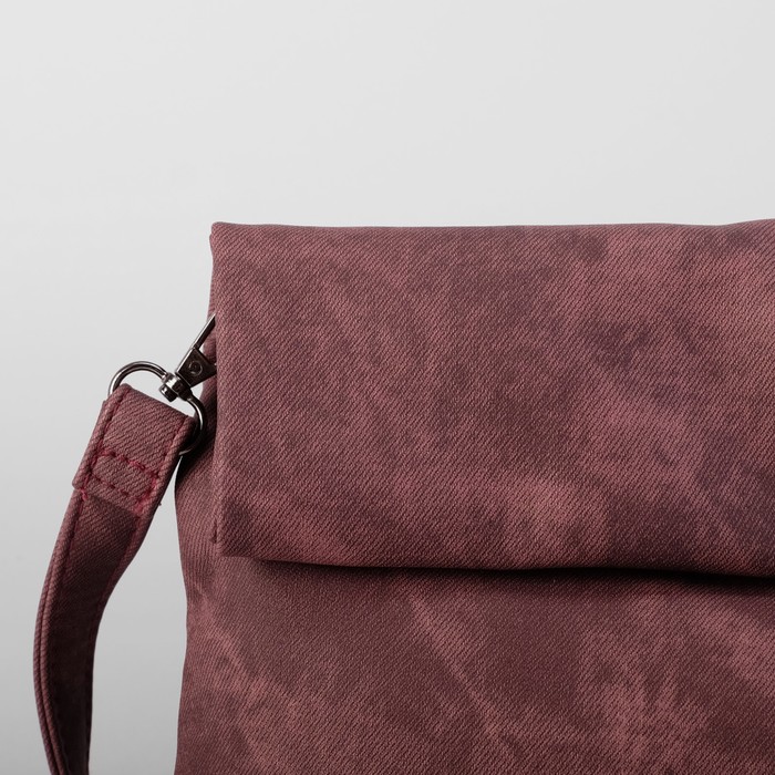 Сумка женская на магните "Джесси", 1 отдел, с ручкой, длинный ремень, цвет баклажановый