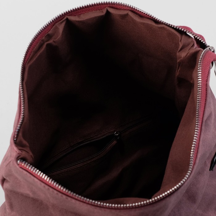 Сумка женская на магните "Джесси", 1 отдел, с ручкой, длинный ремень, цвет баклажановый