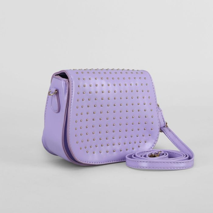Сумка женская на клапане "Марианна", 1 отдел, длинный ремень, цвет сиреневый