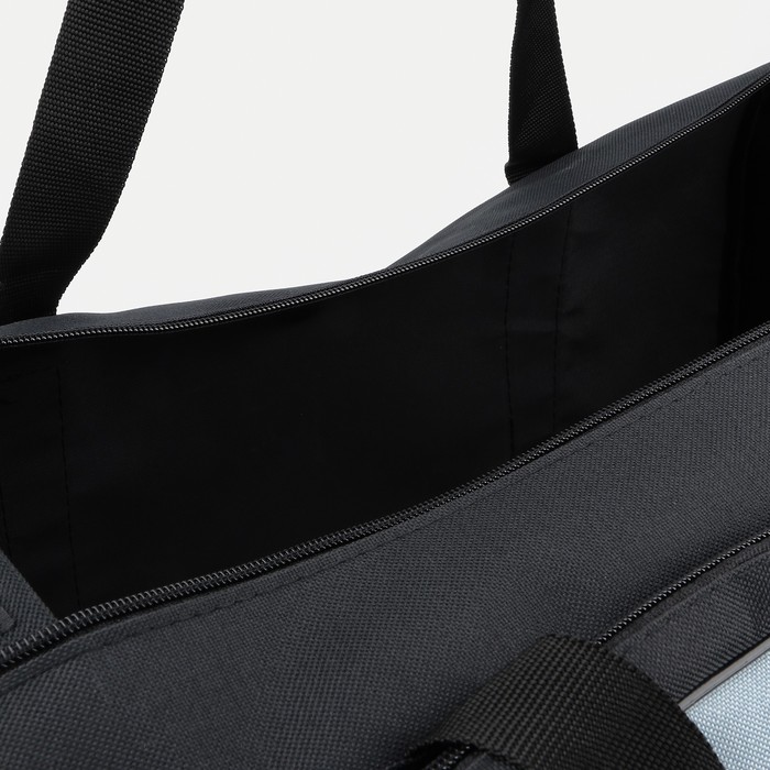 Сумка спортивная на молнии, 1 отдел, 3 наружных кармана, цвет чёрный/серый