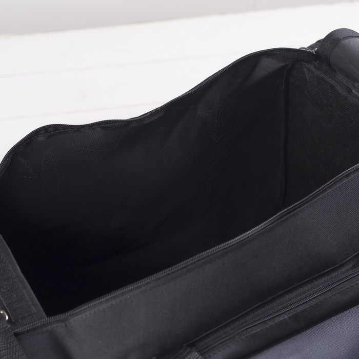 Сумка спортивная на молнии, 1 отдел, 3 наружных кармана, цвет чёрный/серый