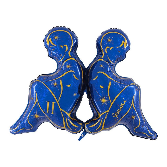 Шар фольгированный 46" "Знак зодиака Близнецы", цвет синий